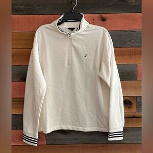 Nautica Women's Quarter Zip Cotton Blend Sweater
